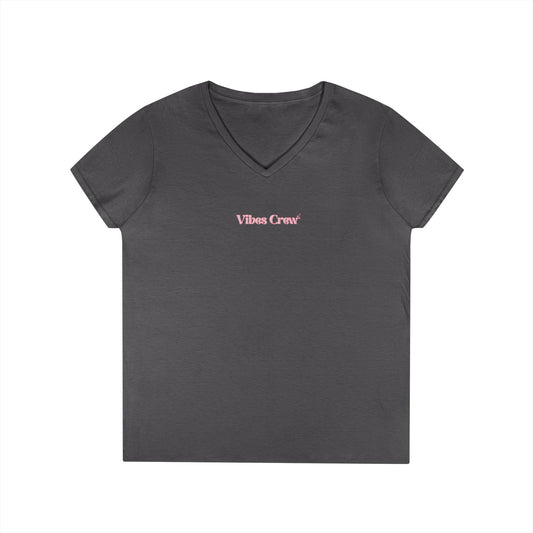 Cherry Bow V-Neck Tee - Graphic Ladies' T-Shirt