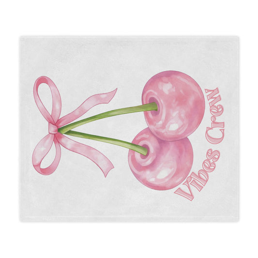 Pink Cherry "Vibes Crew" Minky Blanket
