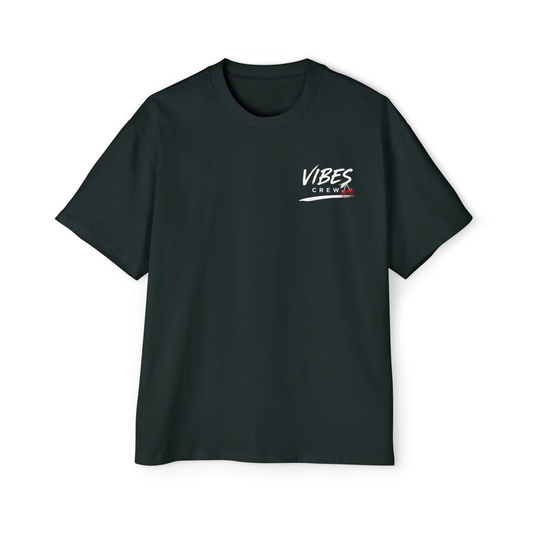 Vibes Crew Oversized Tee - Minimal Back Graphic Men's T-Shirt