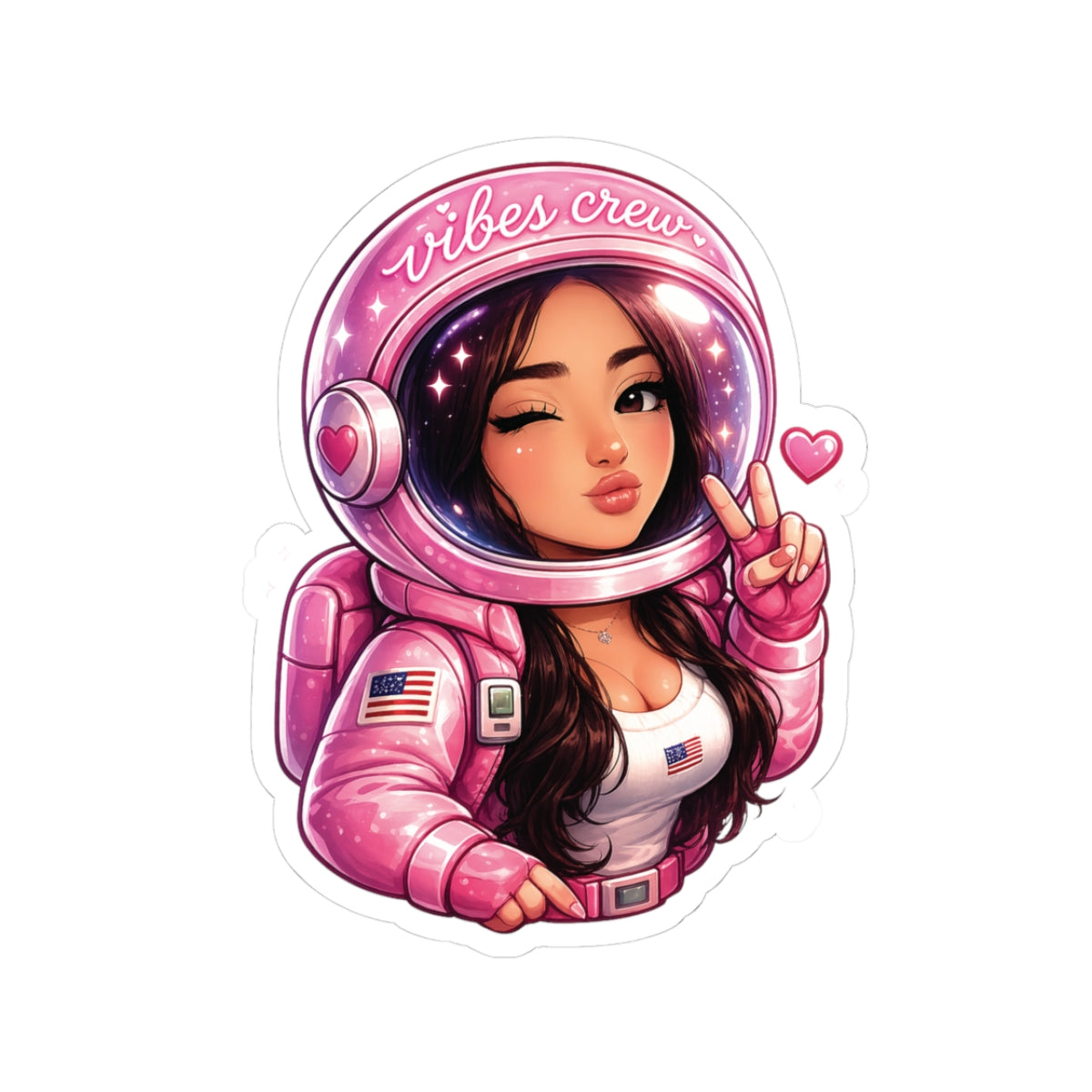Vibes Crew Astronaut Kiss-Cut Sticker