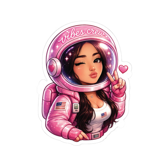 Vibes Crew Astronaut Kiss-Cut Sticker