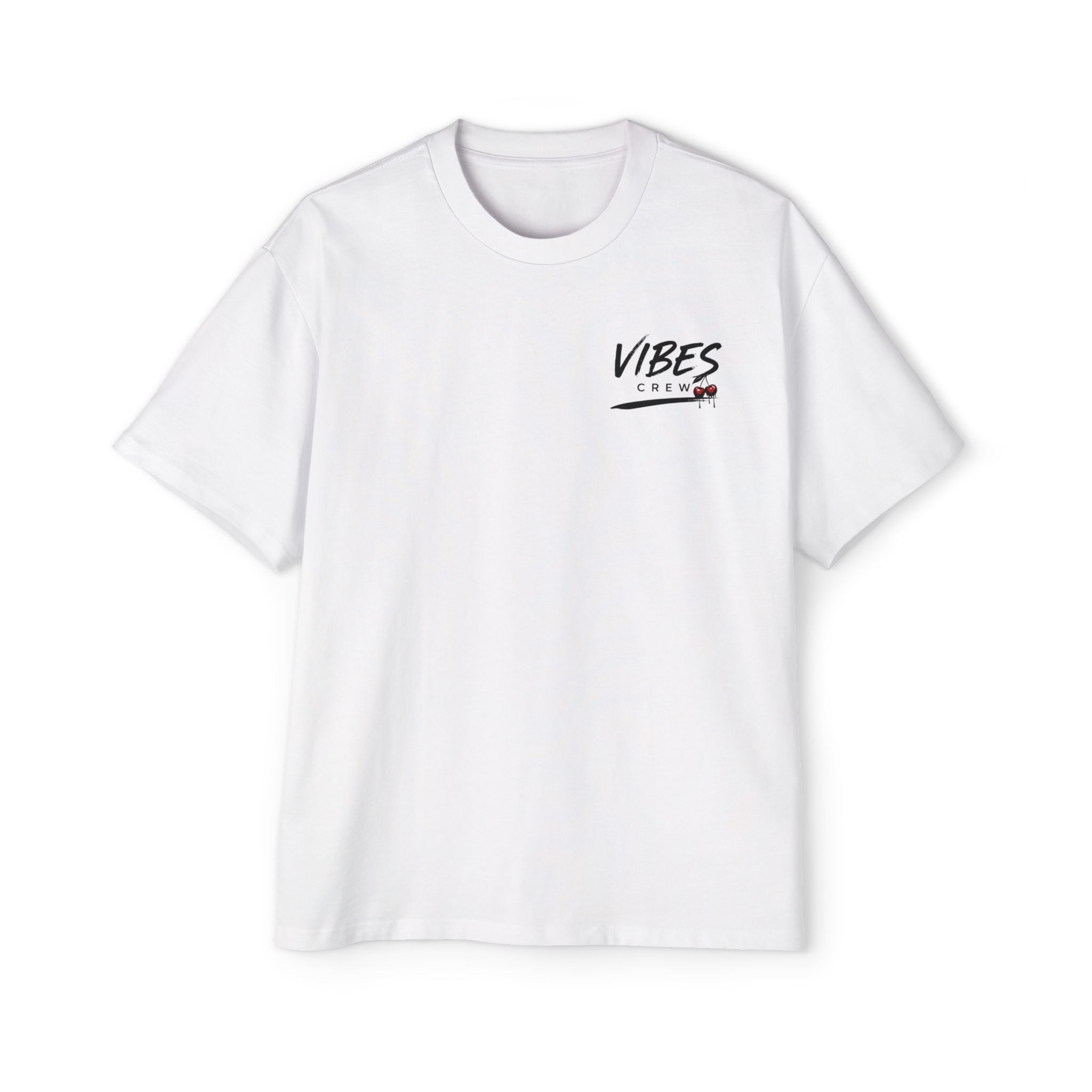 Vibes Crew Oversized Tee - Minimal Back Graphic Men's T-Shirt