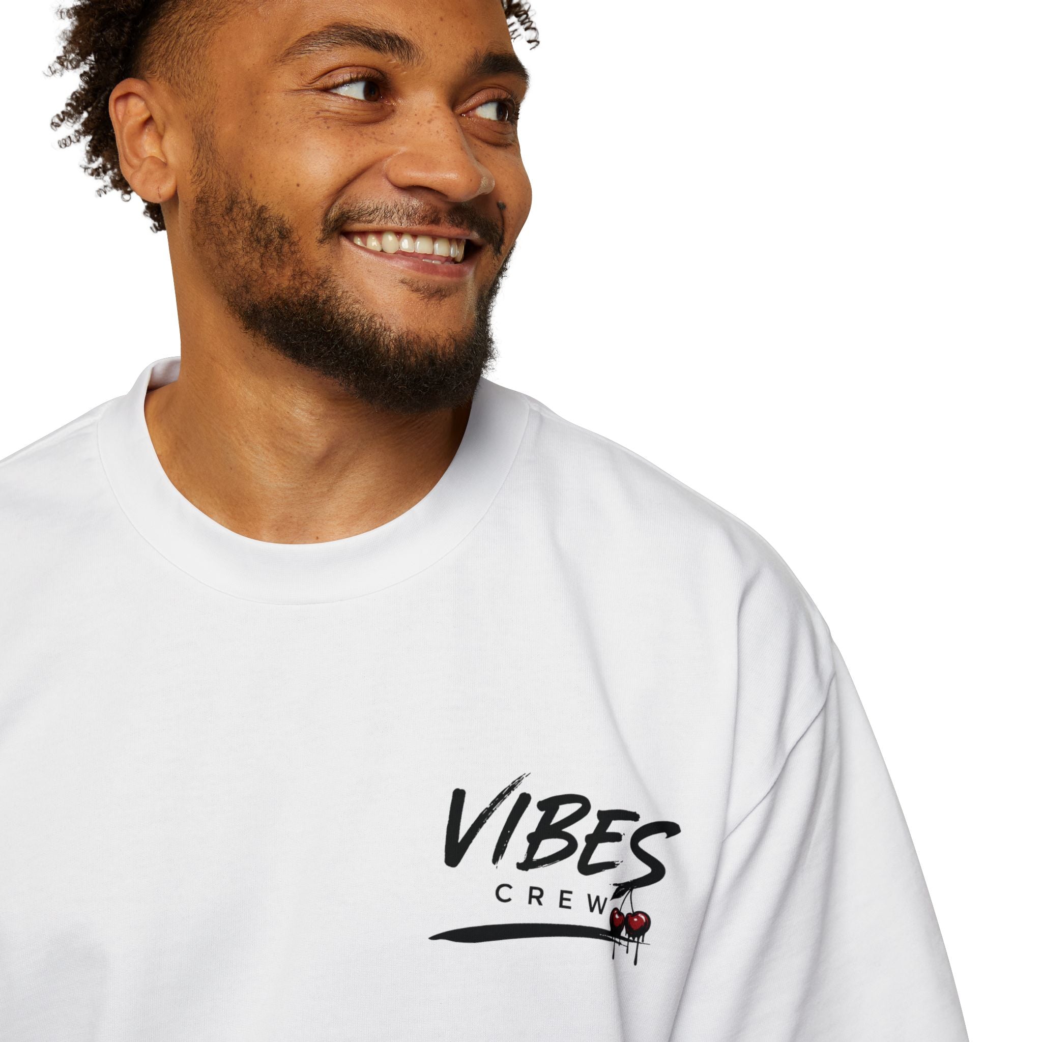 Vibes Crew Oversized Tee - Minimal Back Graphic Men's T-Shirt