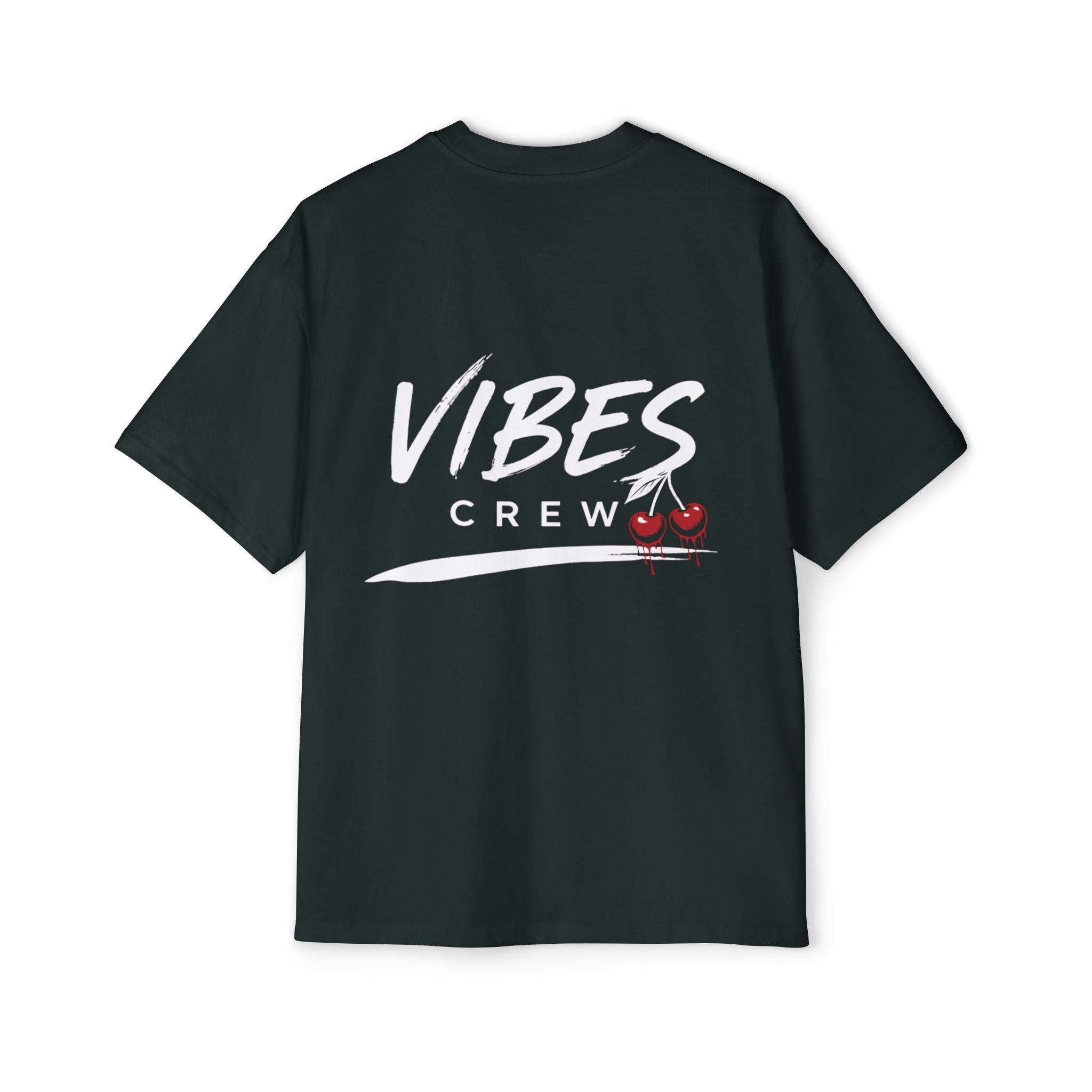 Vibes Crew Oversized Tee - Minimal Back Graphic Men's T-Shirt