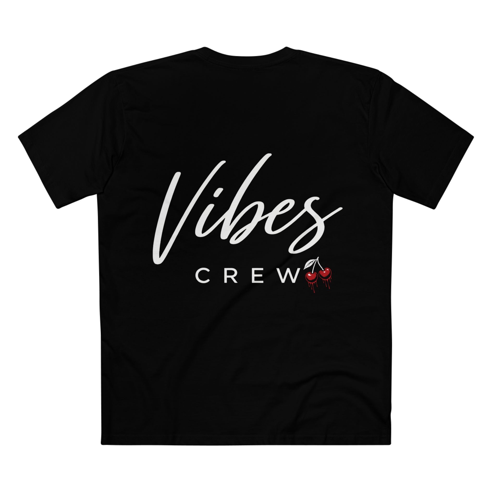 Men's Vibes Crew Tee - Cherry Logo Graphic T-Shirt