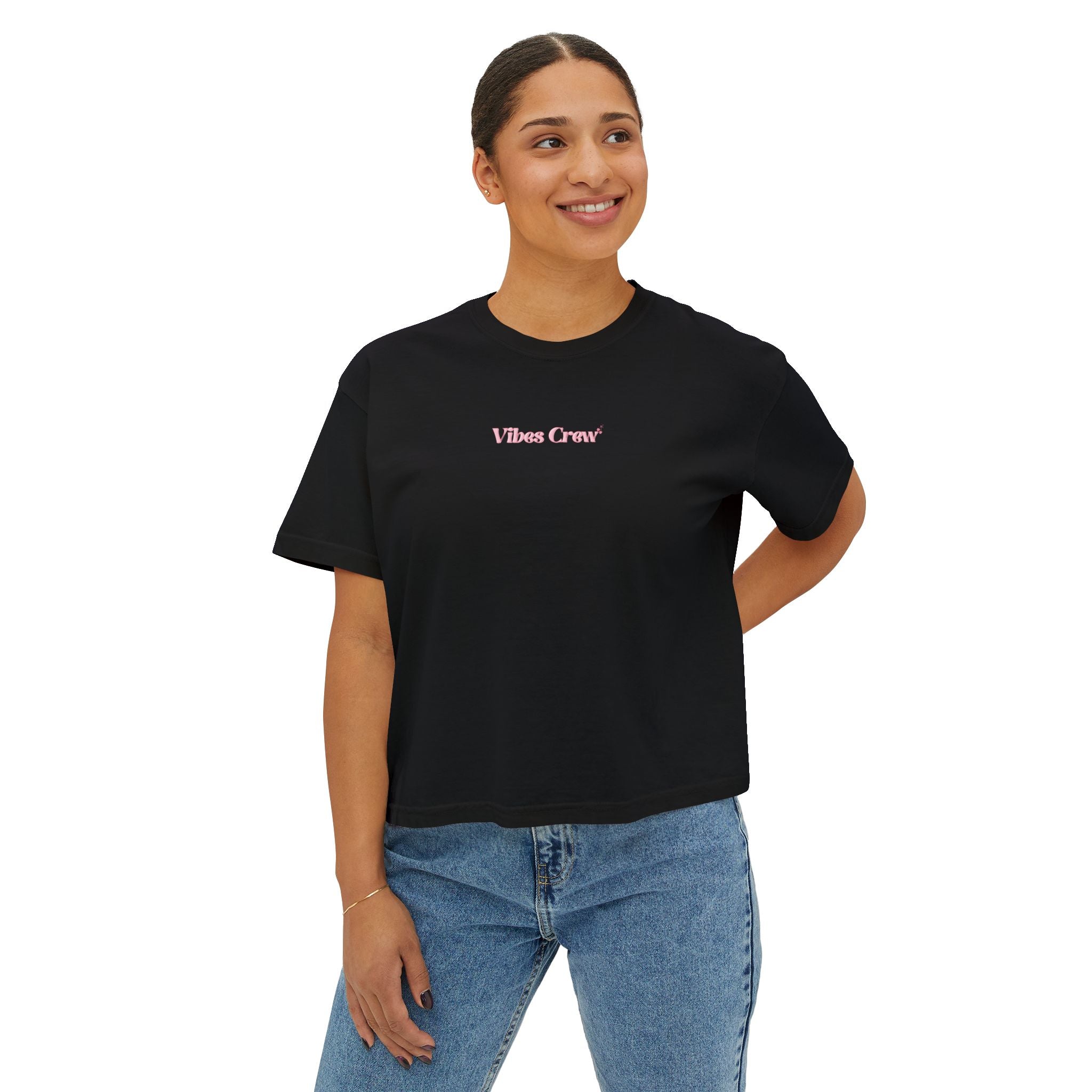 Women's Cherry Bow Boxy Tee – Crop T-Shirt