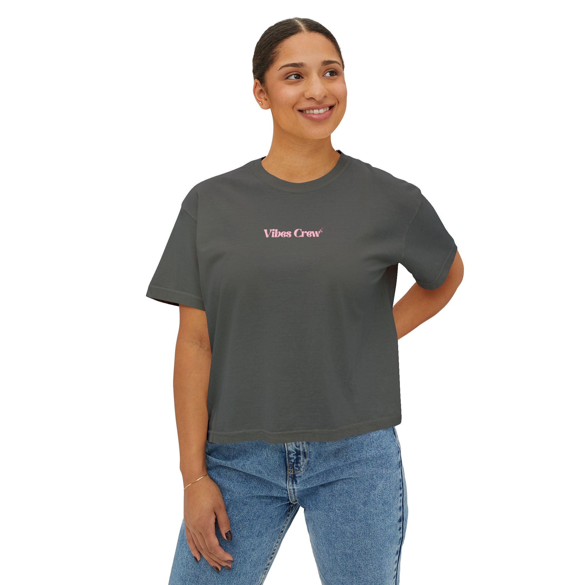 Women's Cherry Bow Boxy Tee – Crop T-Shirt