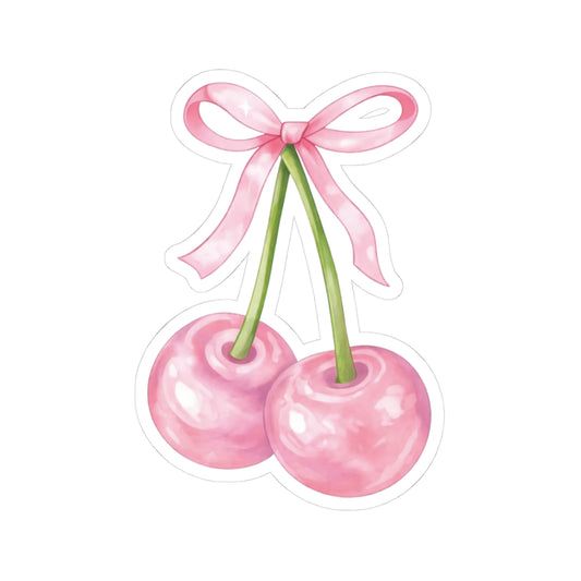 Pink Cherry Kiss-Cut Sticker