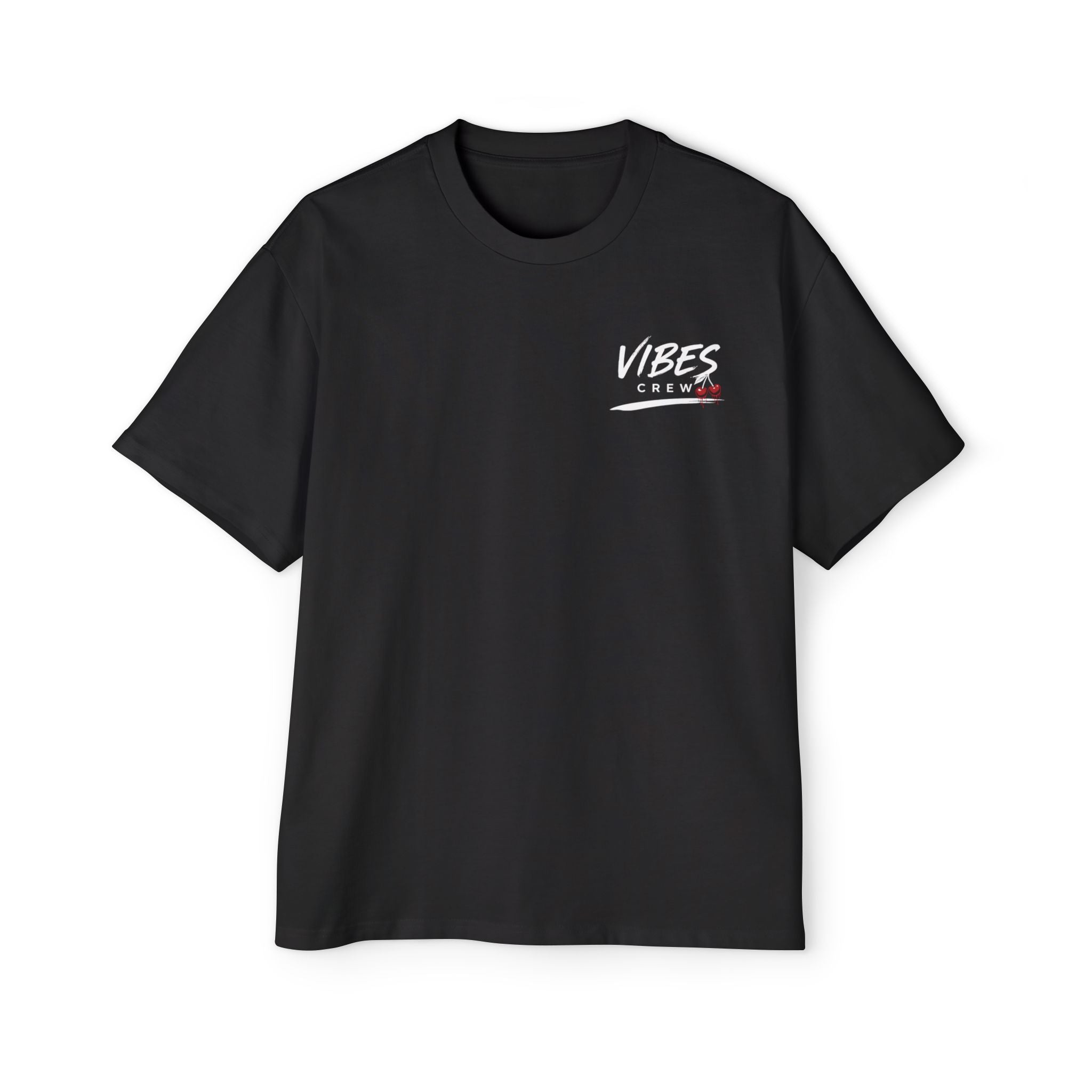 Vibes Crew Oversized Tee - Minimal Back Graphic Men's T-Shirt