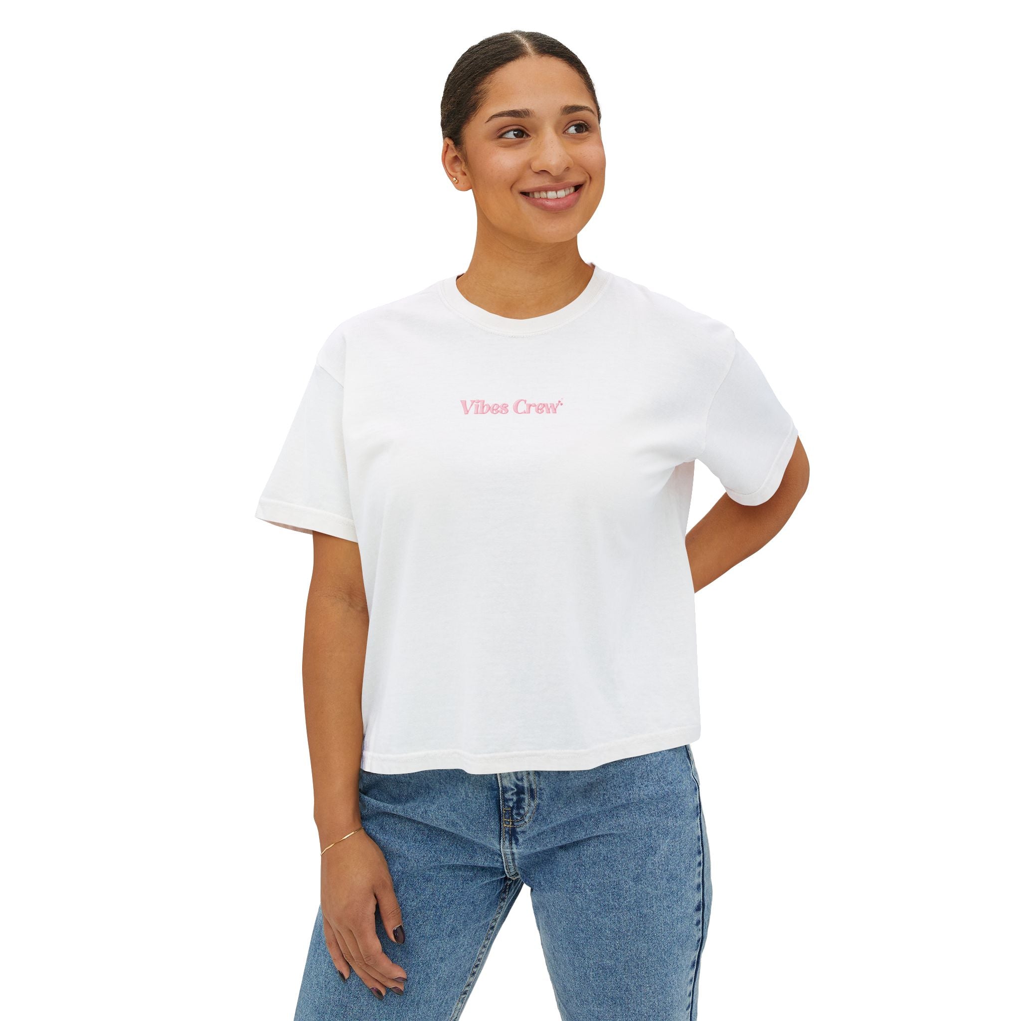 Women's Cherry Bow Boxy Tee – Crop T-Shirt