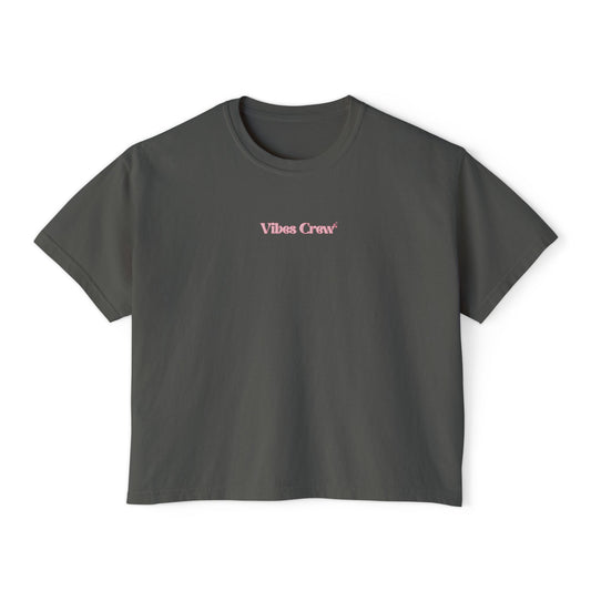 Women's Cherry Bow Boxy Tee – Crop T-Shirt